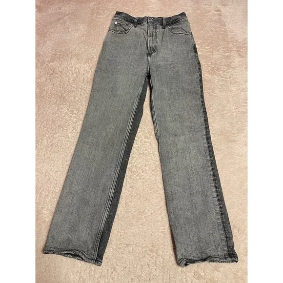 Abercrombie & Fitch The Ankle Straight Ultra High Rise Black Size 25/0R Bin11 - Picture 1 of 7